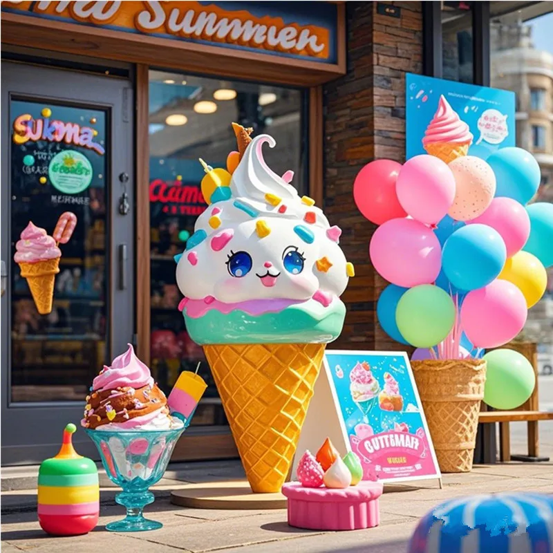 Modelo de escultura de helado de pared.