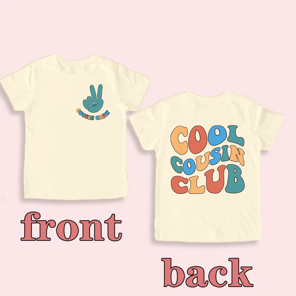 Cool Cousin-camisetas de reunión familiar para niños y niñas, camiseta de manga corta, trajes Retro de cumpleaños