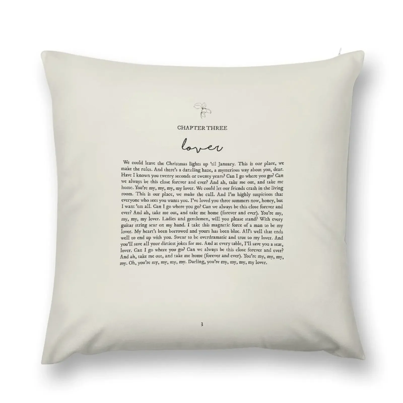 Lover Lyrics Throw Pillow autumn decoration sleeping pillows pillow