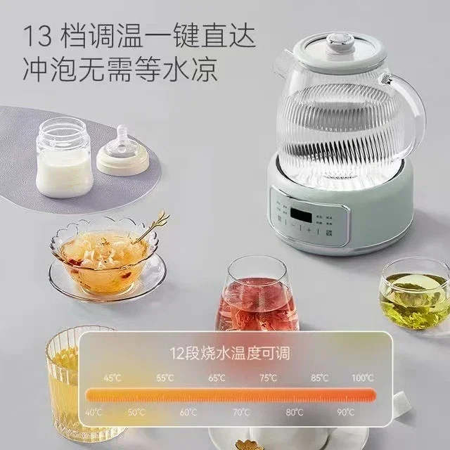 Multifunctional household small office full glass tea maker, boiling water flower teapot