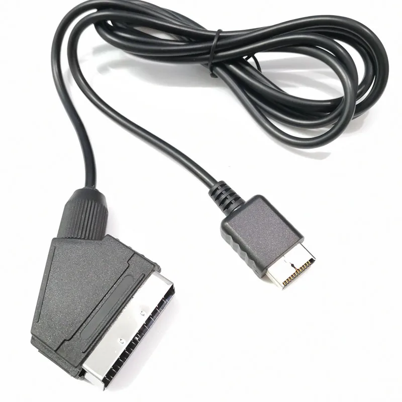 1.8M RGB Scart Cable For Sony Playstation PS1 PS2 PS3 Slim TV AV Lead Real RGB Scart Replace Connection Game Cord Wire Cable