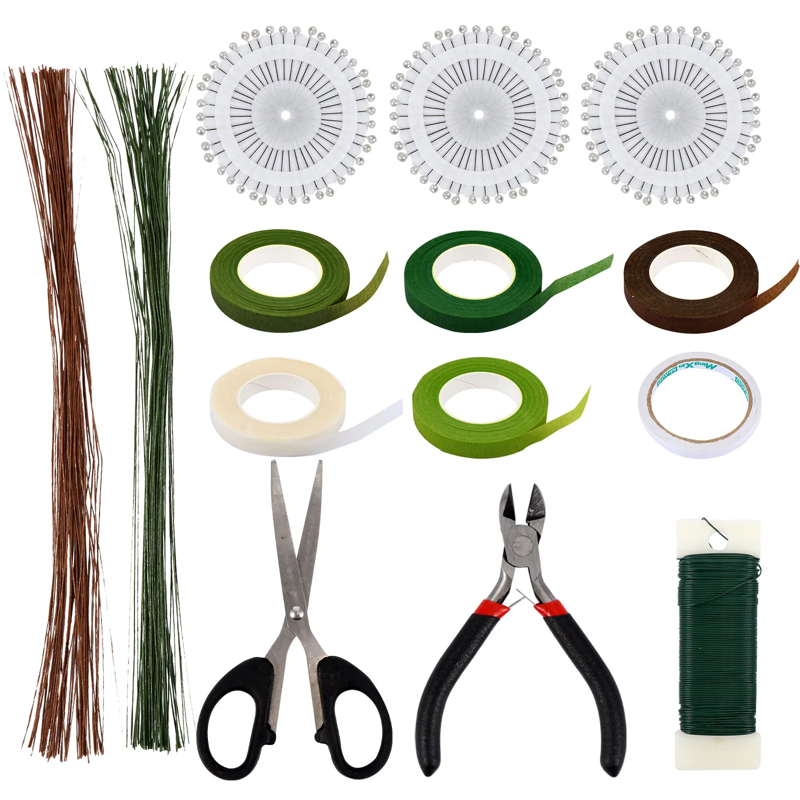 

Floral Tape Set Flower Package Device Art Packaging Tool Double Sided Adhesive Gadget Wire Kit Accessory Bouquet