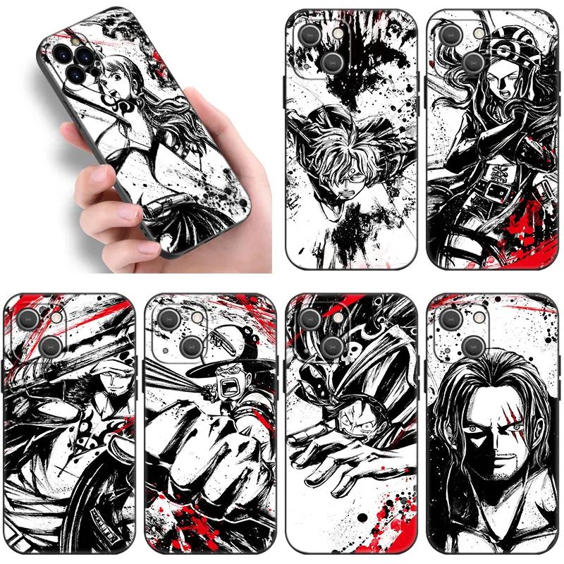 One Piece Anime Black Phone Case For OnePlus Nord CE4 CE3 CE2 Lite 2T N30 N10 12R 11 10T Ace 3V 2V 2 9RT 9Pro Cartoon Cover