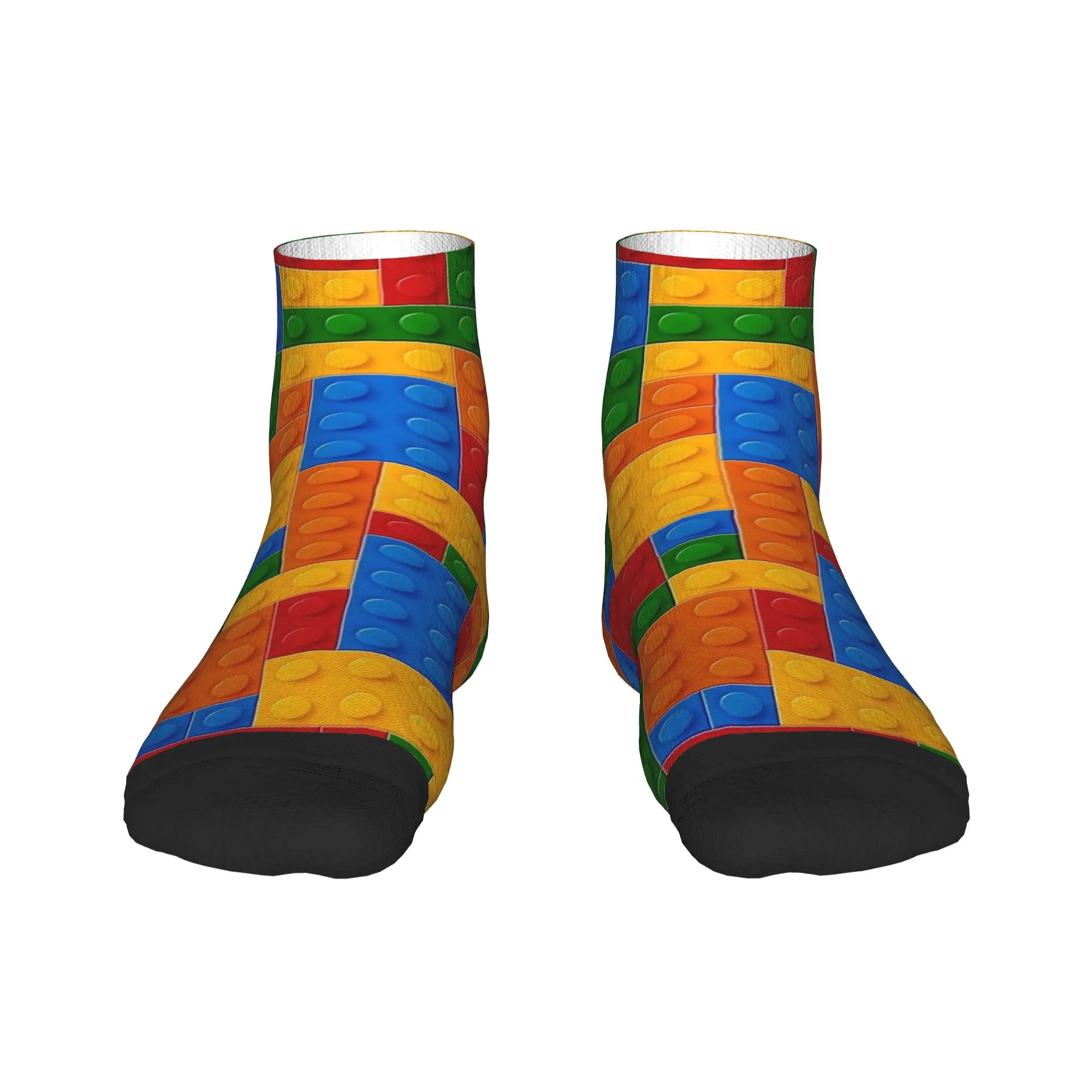 Kids Building Blocks Toy Pieces Print Socks Spring  Ankle Socks Modern Unisex Men Soft Socks Design Climbing Non Slip Socks