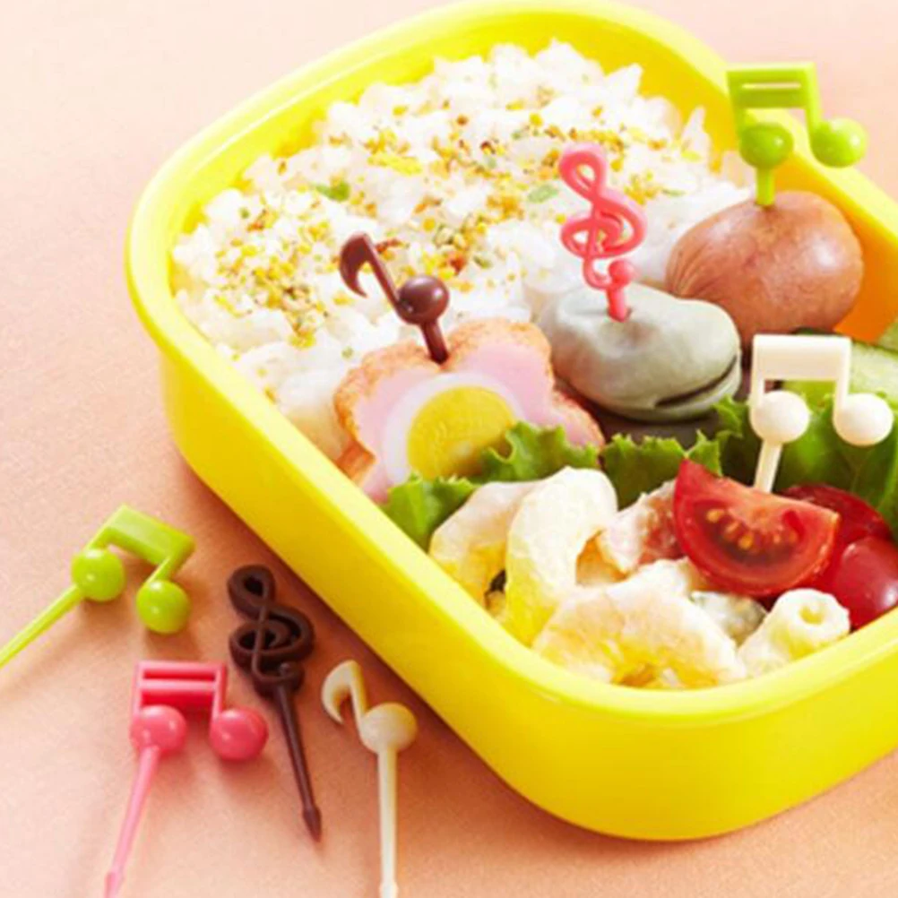 

32Pcs Cartoon Music Fruit Picks Plastic Appetizer Picks for Birthday Wedding Shower
