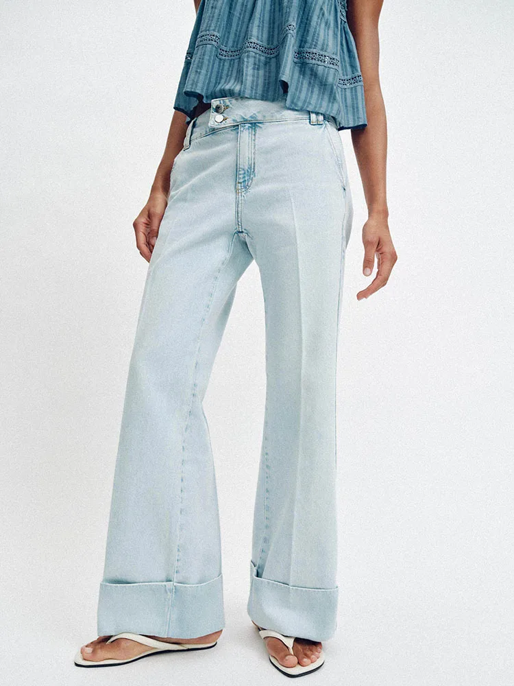 

Low Waist Straight Leg Jeans Women's Fashion Casual Summer New Roll up Trousers Elegant Personality 2026 New Arrival