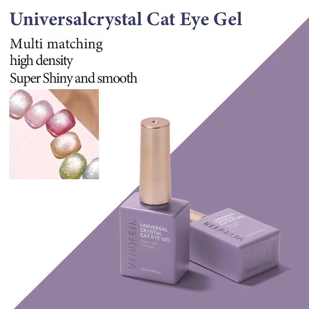 Vendeeni 27 Arten UV-Funktionsgel Nagellack Basislack Chrom Matt Top Coat Blüten-Folientransfer-Gel Universelles Katzenaugen-Gel – Detail 20
