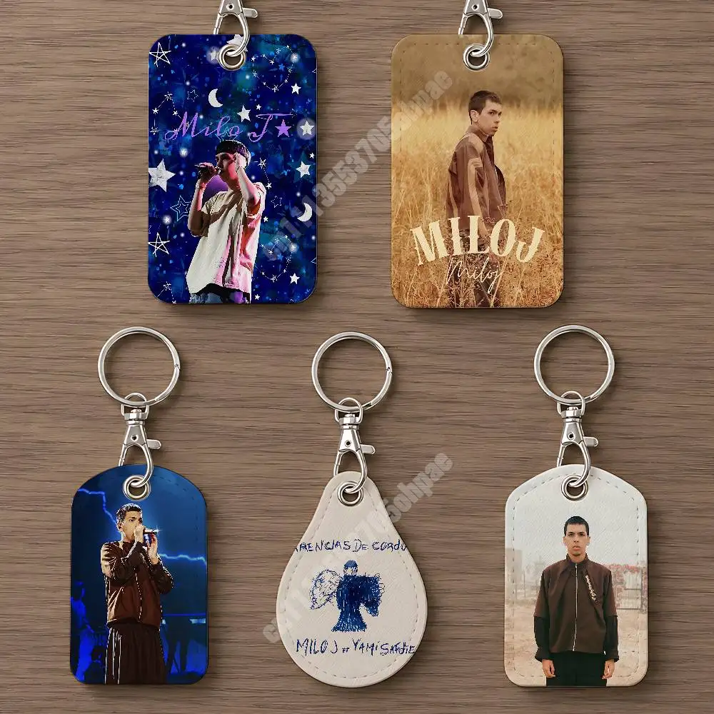M-Milo J 111 La Vida Era Mas Corta Leather Keychain Card Holder for Airtag & Luggage Tags Casual Tracker Cover