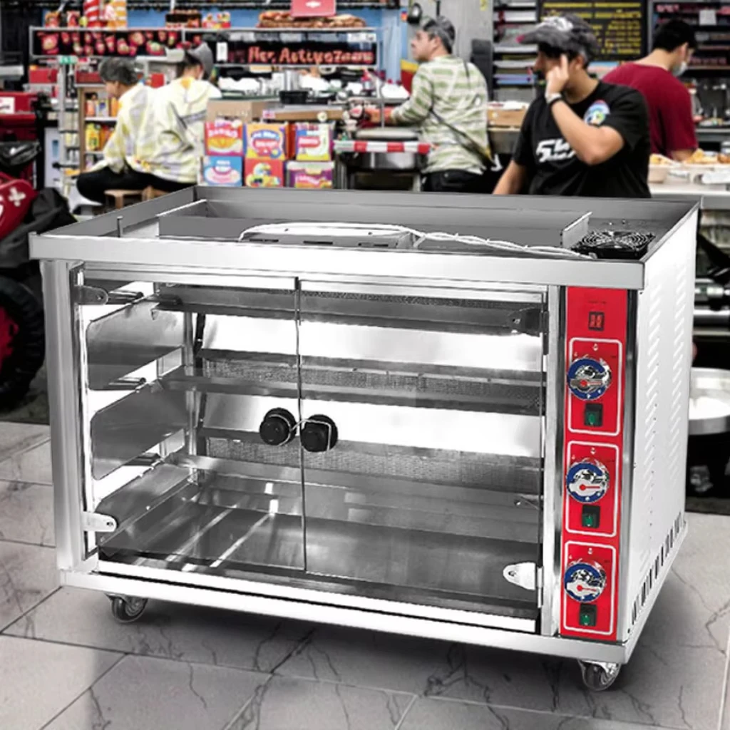 Commercial Hotel and Restaurant 3-Layer Automatic Rotating Gas Chicken Grill Machine New Condition Chicken Rotisserie