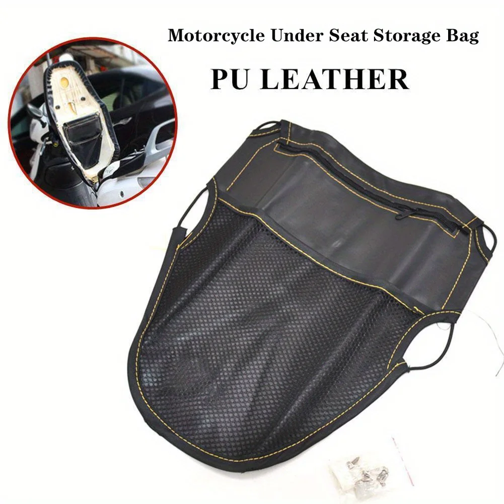 

Motorcycle seat storage bag, black bag, bottom storage bag for miscellaneous items and accessories, motorcycle seat bag