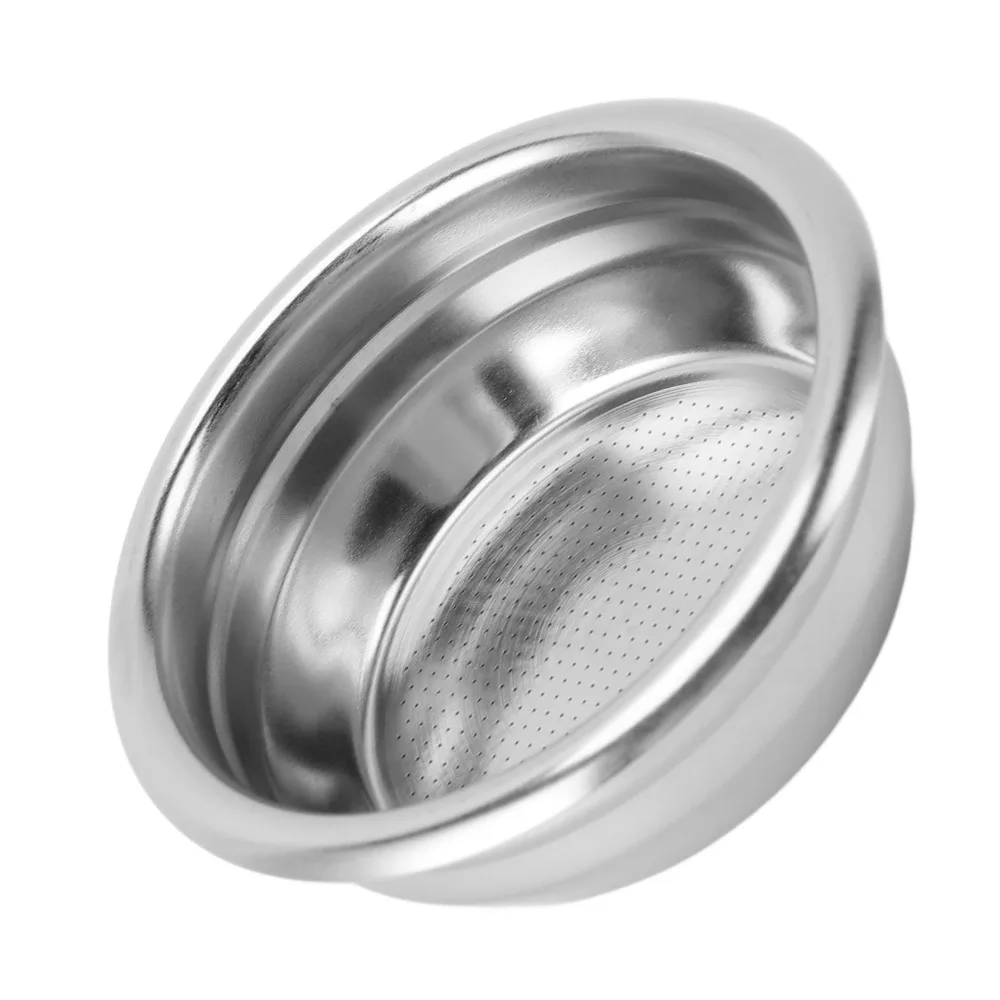 2pcs set Stainless Steel Coffee Portafilter Basket 58mm 2 Cups Capacity Coffee Filter Basket Single Layer Structure