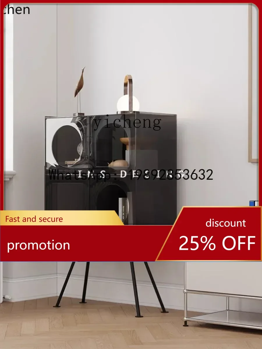 

YFY Acrylic Shelf Storage Cabinet Modern Minimalist Side Cabinet Sideboard Cabinet
