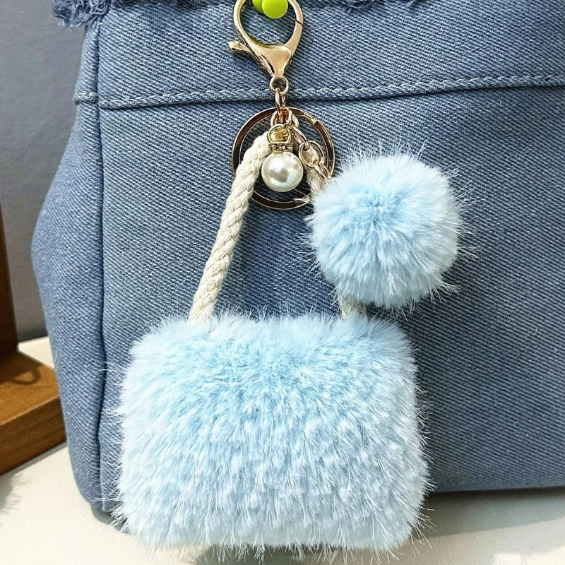 Mini Kolorowa Mała Zawieszka w Kształcie Torebki Śliczna Perła Pluszowa Zabawka Brelok Wysokiej Jakości Plecak, Ozdoba do Zawieszenia w Samochodzie Prezent na Boże Narodzenie