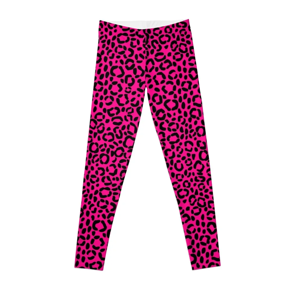 

Pink and Black Leopard Print Pattern Leggings gym legging woman harem pants Sports female