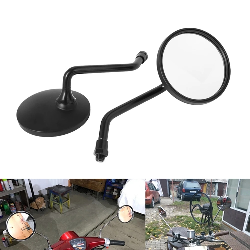 

Motorcycle Mirrors Universal 8mm 10mm Round Motorcycle Rear View Side Mirrors Handle Bar