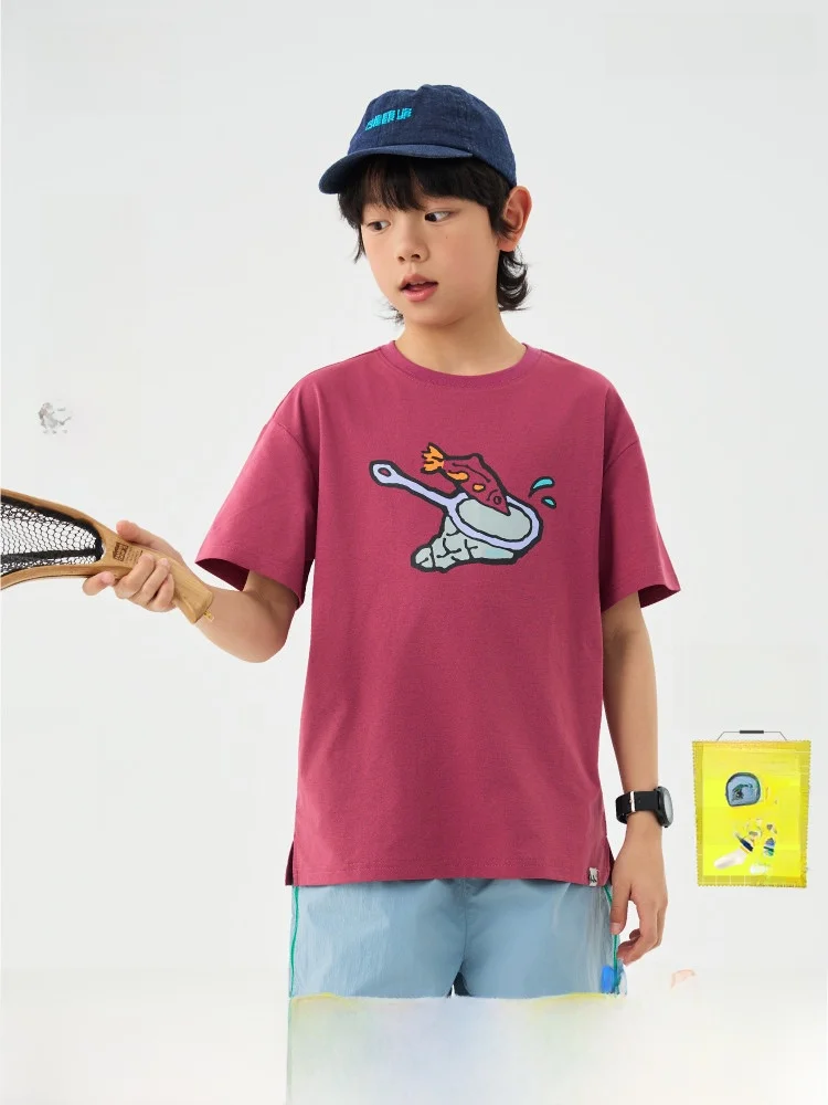 

Mipo Quick Dry Summer Children's T-Shirt Cotton like Outdoor Sun Protection Short Sleeve Boys Girls Printed Fashion Top