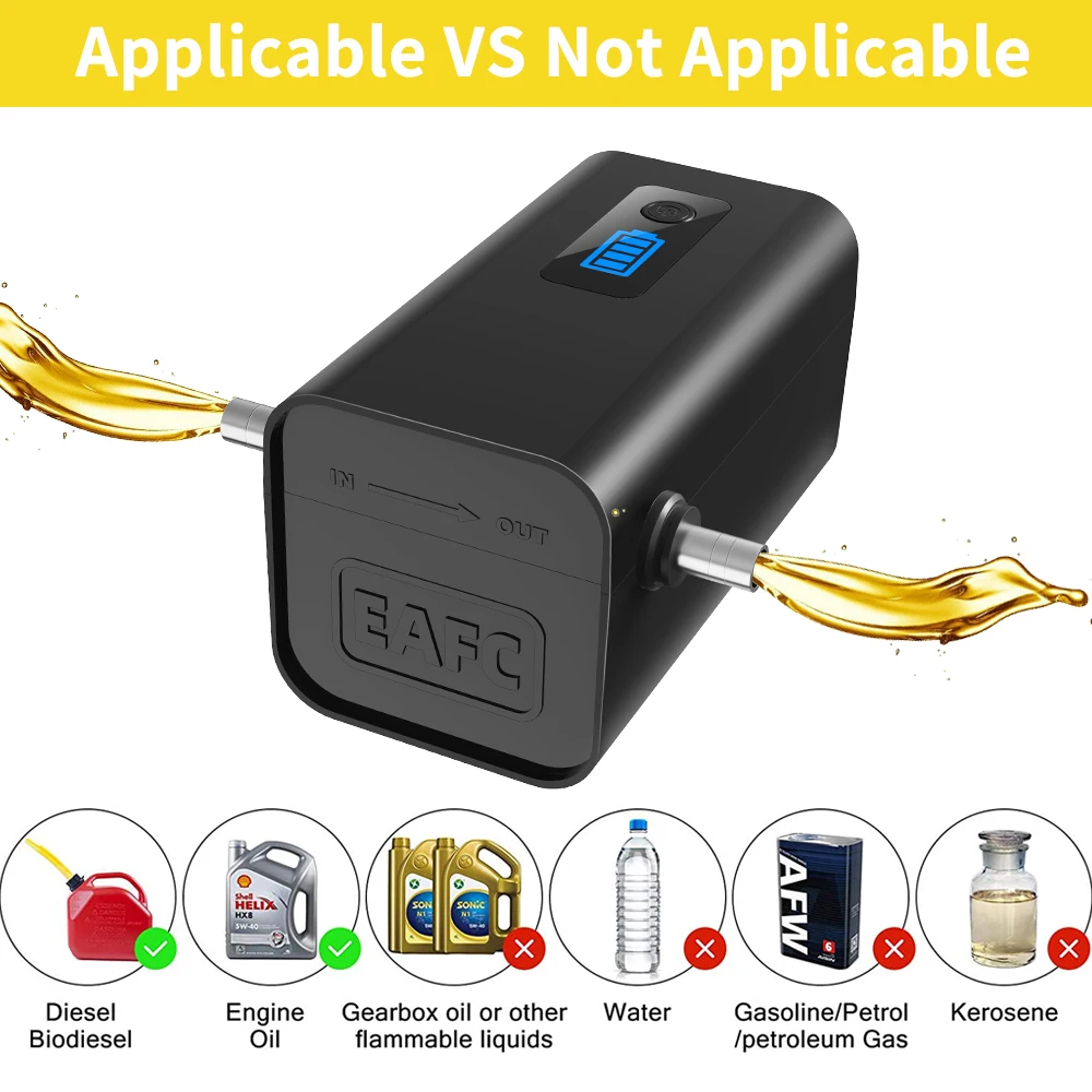 2025 Newest 60W Wireless Electric Car Oil Pump 12V Self Priming Diesel Fluid Sump Extractor Scavenge Fuel Transfer Suction Pump