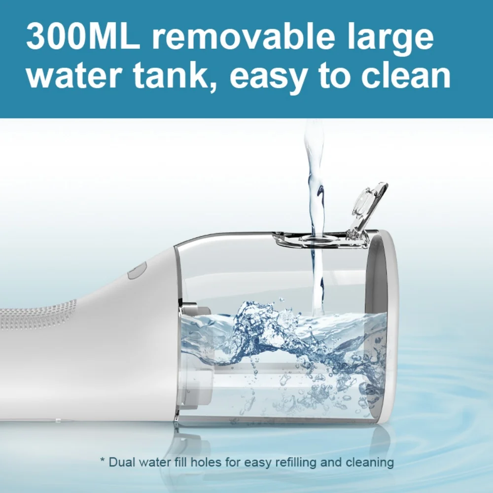 STLF Wiederaufladbare Reise-Irrigator, Wassertank-Irrigator, Mundreinigung, 4-Modus-Flosser, tragbare kabellose Wasserflosser