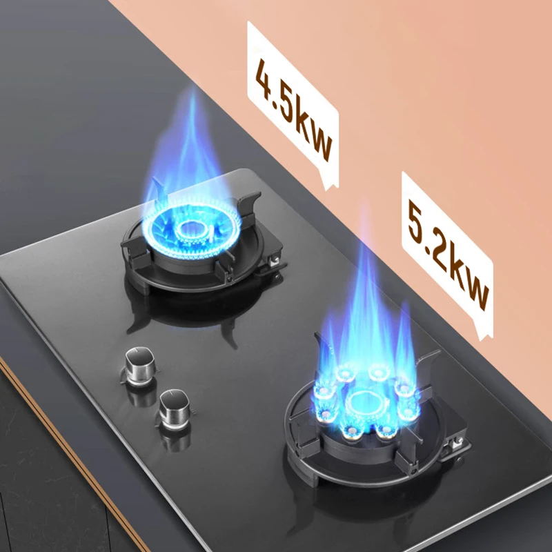 Газовая плита с откидной крышкой, умные газовые варочные панели из нержавеющей стали, верхняя батарея, 2 конфорки, газовая плита для кухни