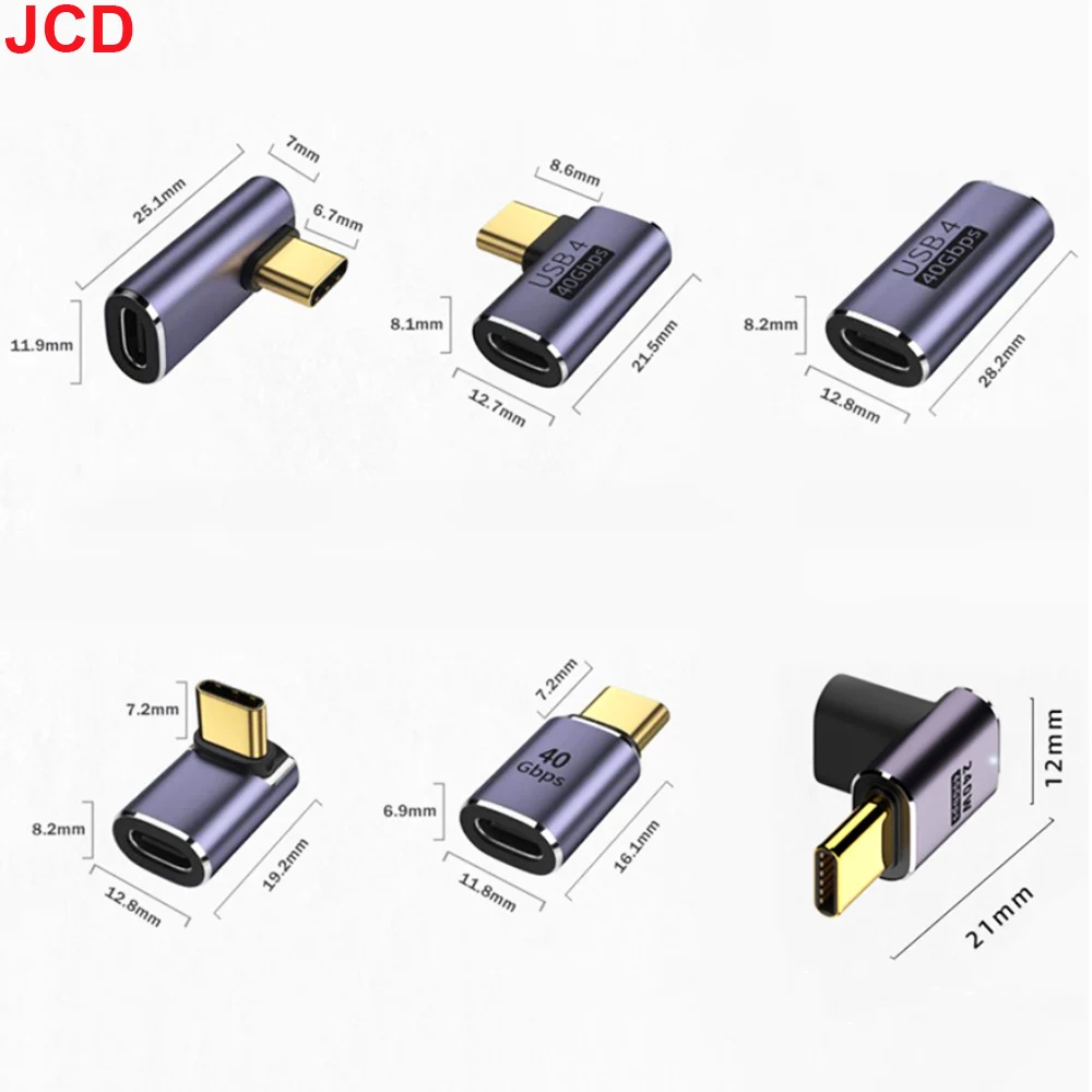 محول 90 درجة من النوع C إلى النوع C 4.0 40 جيجابت في الثانية 100 وات 5A USB C إلى النوع C محول شحن سريع USB C محول بيانات لماك بوك #4