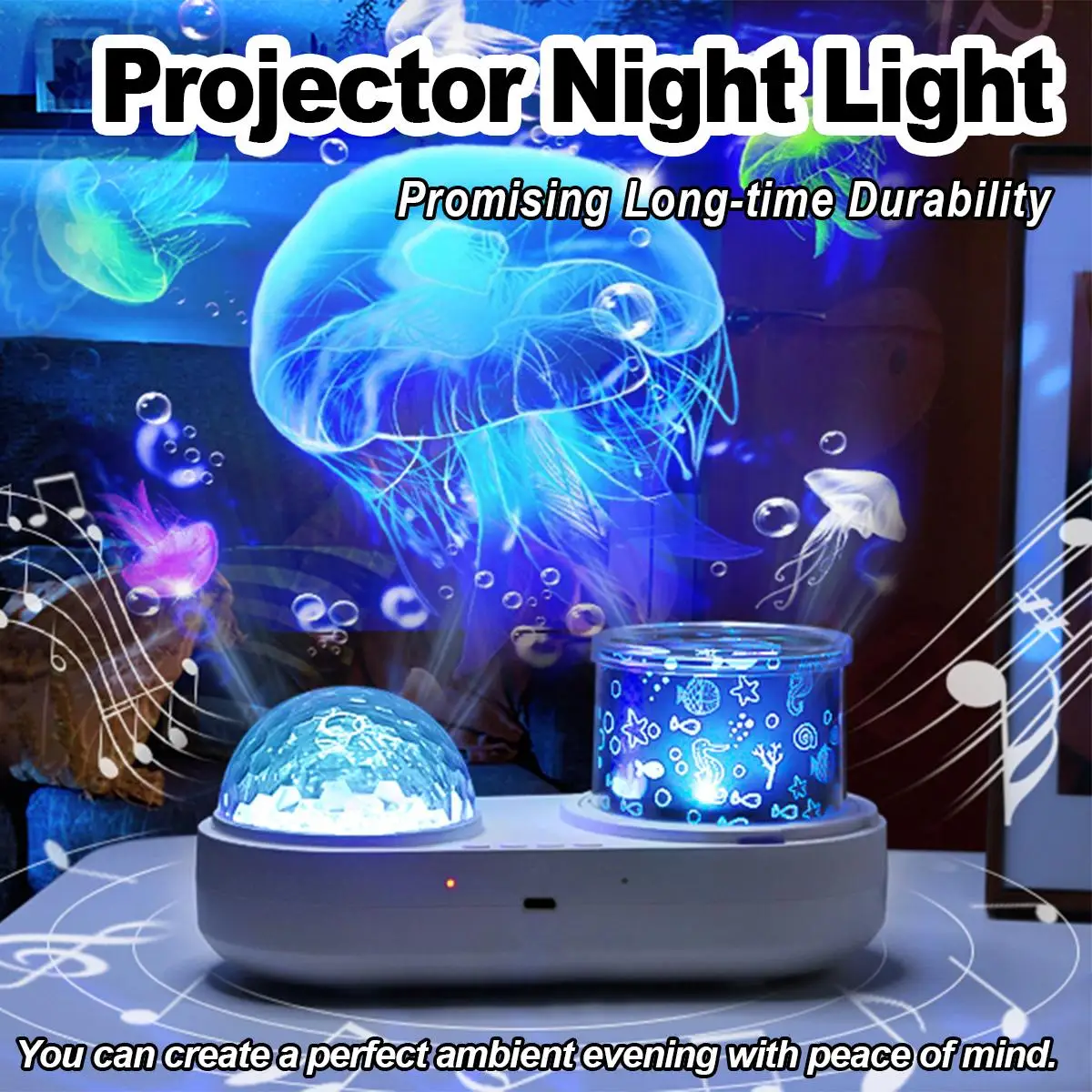 Projecteur de lumière de méduse de vague d'océan USB Nuit étoilée pour lampe de projection pour enfants 360 degrés rotatif 360 degrés