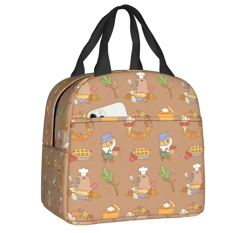 Cartoon Capybara Lunch Bag Men Women Cooler Warm Insulated Lunch Container for Children School Work Picnic Food Tote Bags
