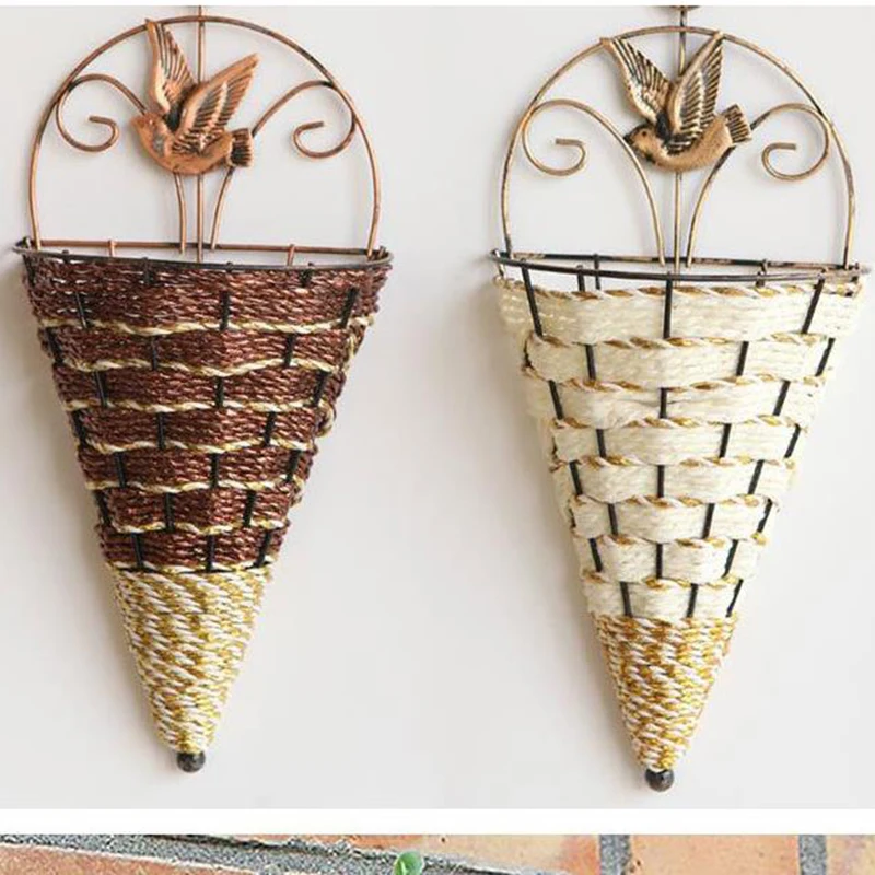 

Flower Plant Pot Home Garden Wall Fence Hanging Planter Basket Cone Style