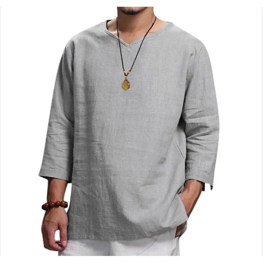 Men's Loose Casual Large Pullover Shirt New 34 Sve Comfortable Fit Inner Wear Cleanfit Style Other Material 100%