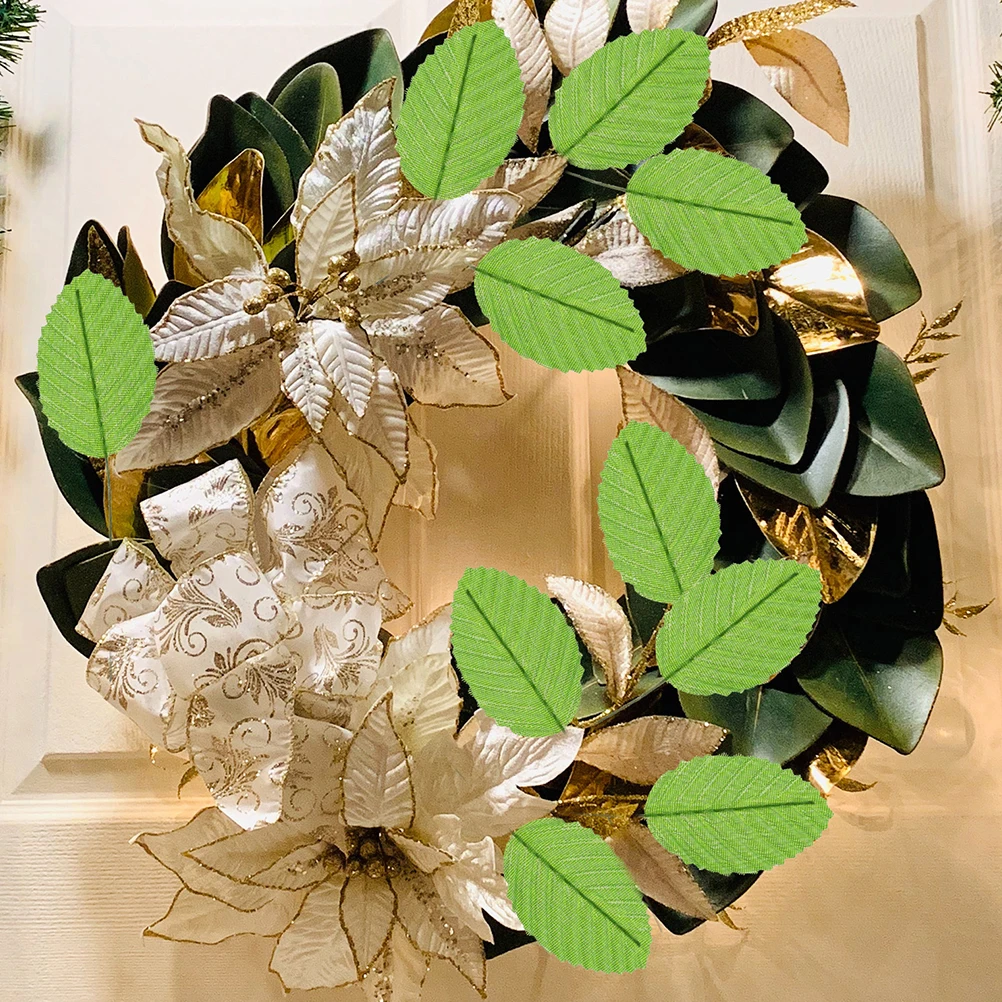 

50pcs Artificial Leaves Decorative Faux Leaf For Diy Wedding Party Home Bar Restaurant Beach Theme Simulation Greenery Props