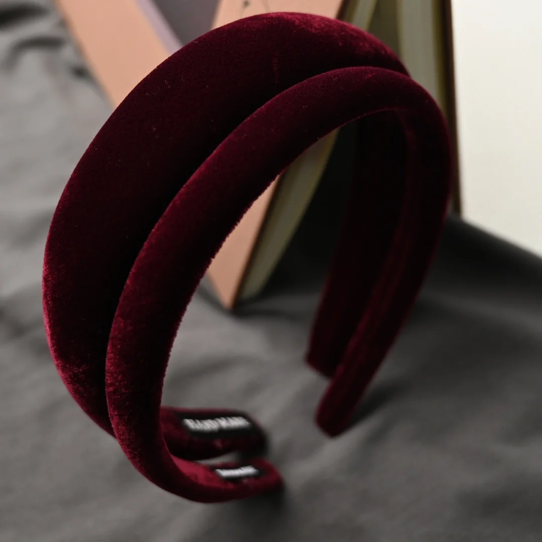 High Grade Dark Red Velet Autumn Winter Hairbands for Girls and Women Headwear Hair Bands Hair Accessories