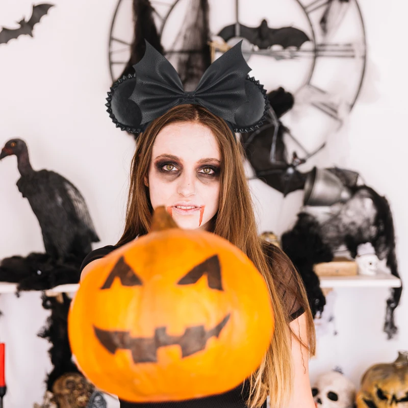 NEUE Halloween Maus Ohren Stirnband Für Mädchen Frauen Pailletten 5 "Bogen Haarband Mädchen Party Festival Geschenke DIY Cosplay haar Zubehör – Detail 11