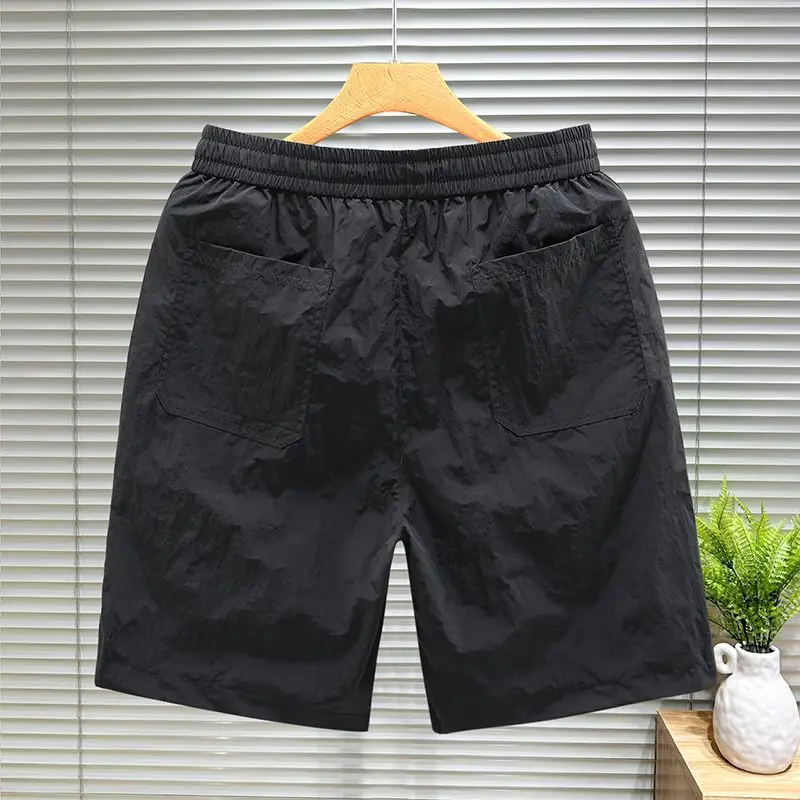 Men Hot Shorts Light Weight Thin Short Pants Casual Outdoor Sports Breathable Solid Elastic Waist Quick-drying Drawstring Shorts