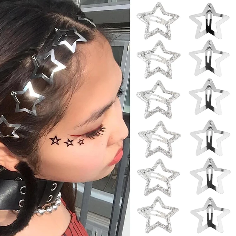 T2K Dopamine Hairgrips Five Pointed Star BB Clip Small Bangs Side Hairpin Cute Hair Accessories Set