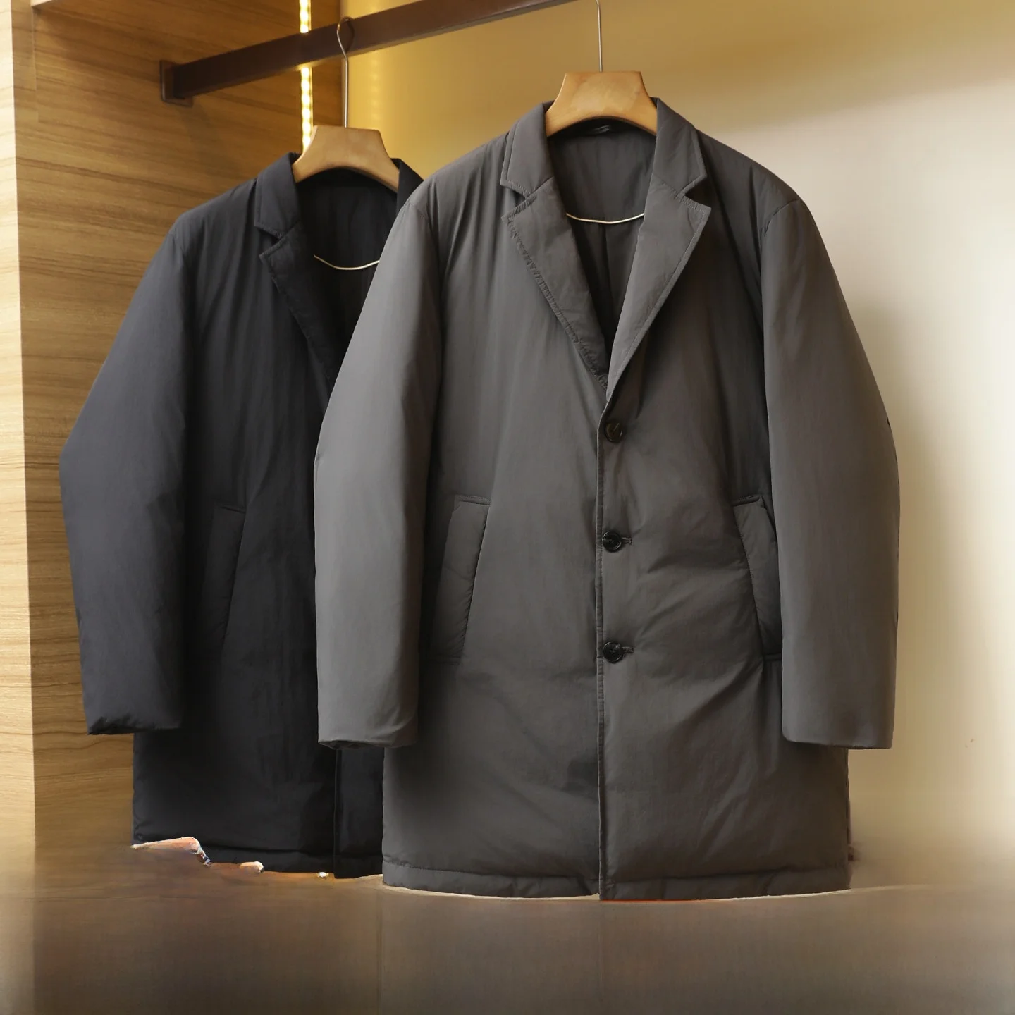 

New Faionable Men's Thiened Warmth down Jaet Autumn Winter Long Sle Suit Sle Waterproof Windproof Regular Fit Coat