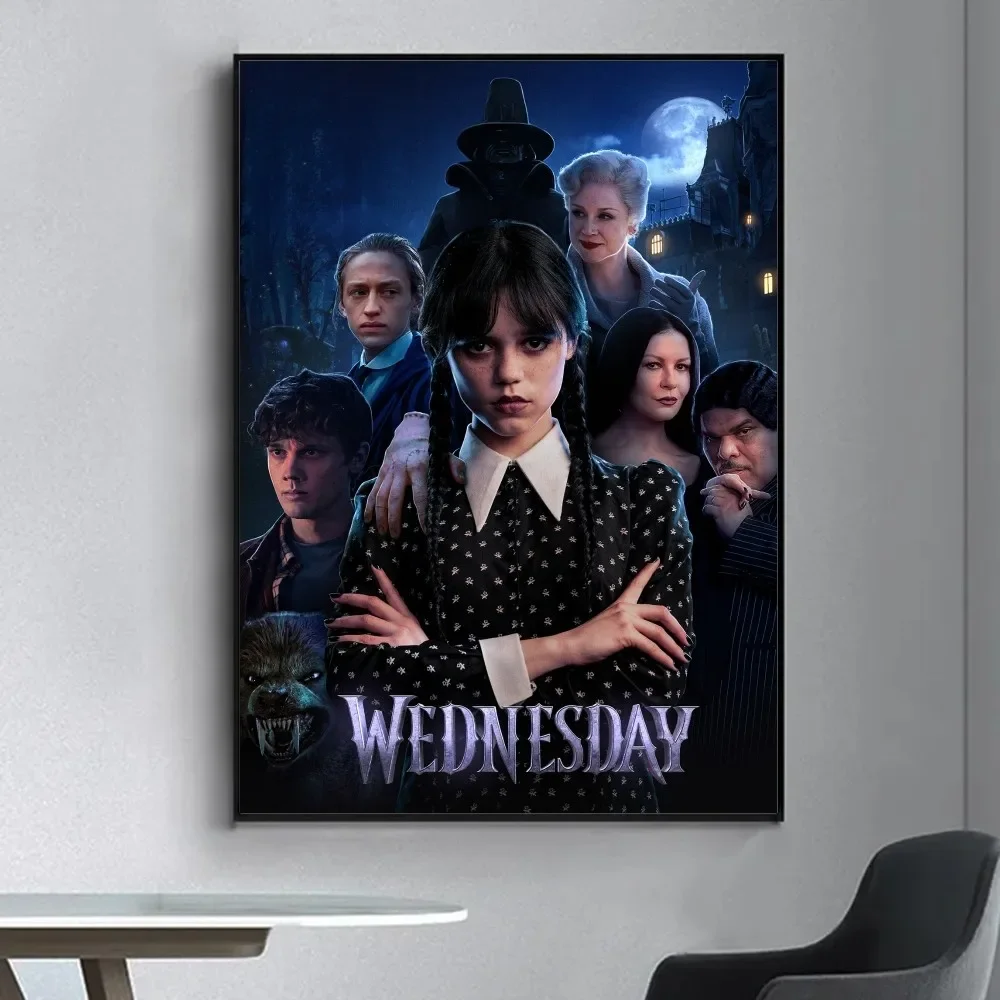 Movie TV W-Wednesday A-Addams Kraft Poster Prints Wall Painting Bedroom Living Room Wall Bar Restaurant Sticker Small