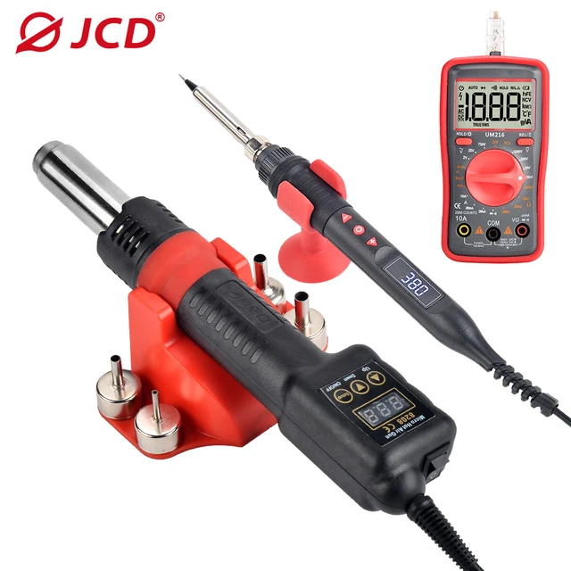 JCD Hot Air Gun 8208 Micro Rework Stacja lutownicza LCD Cyfrowa suszarka do włosów do lutowania 220V 750W Opalarka Spawanie Narzędzia naprawcze