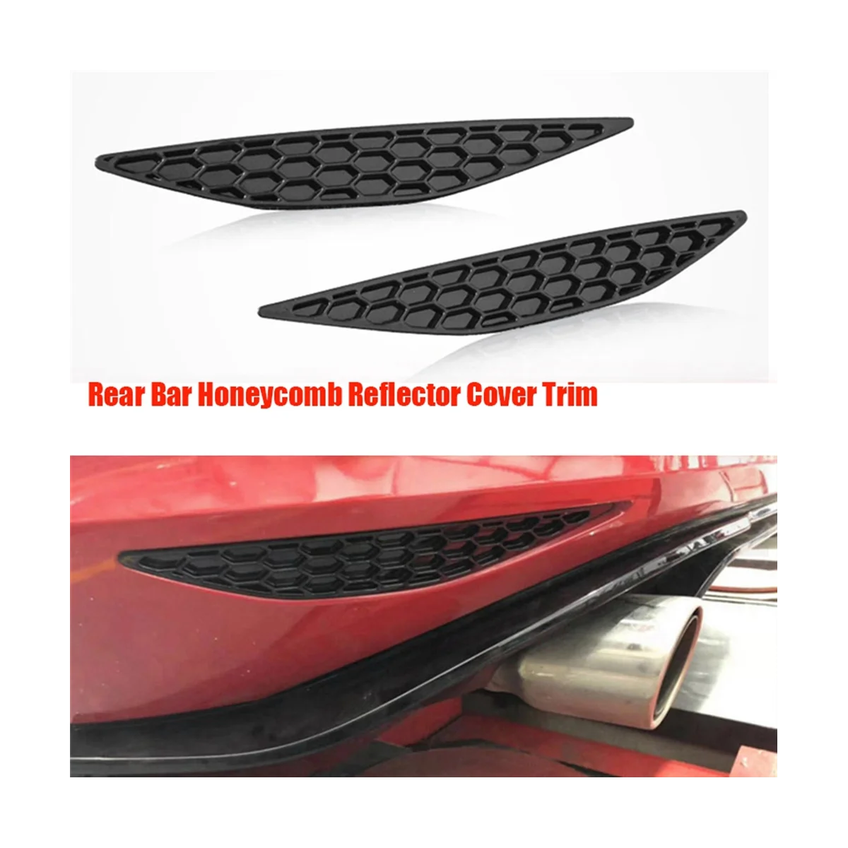 1Pair Rear Bar Honeycomb Reflector Cover Trim Styling for VW Golf 7 GTI MK7 2014-2018 Tail Fog Light Strips Sticker