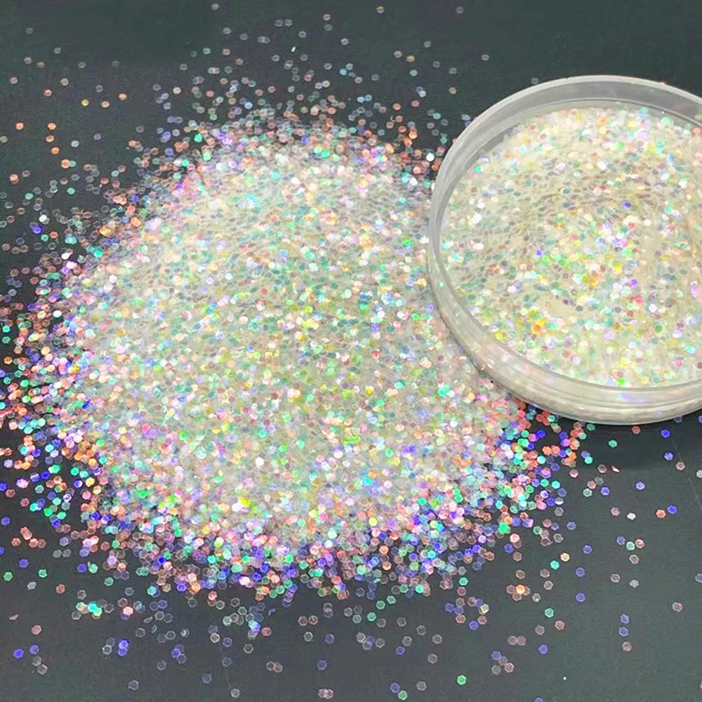 10G Holographic Nail Glitter Sequins 1/24 Chunky Laser Sparkly iridescent 1mm Colorful Dream Rainbow Nail Art Decoration Flakes