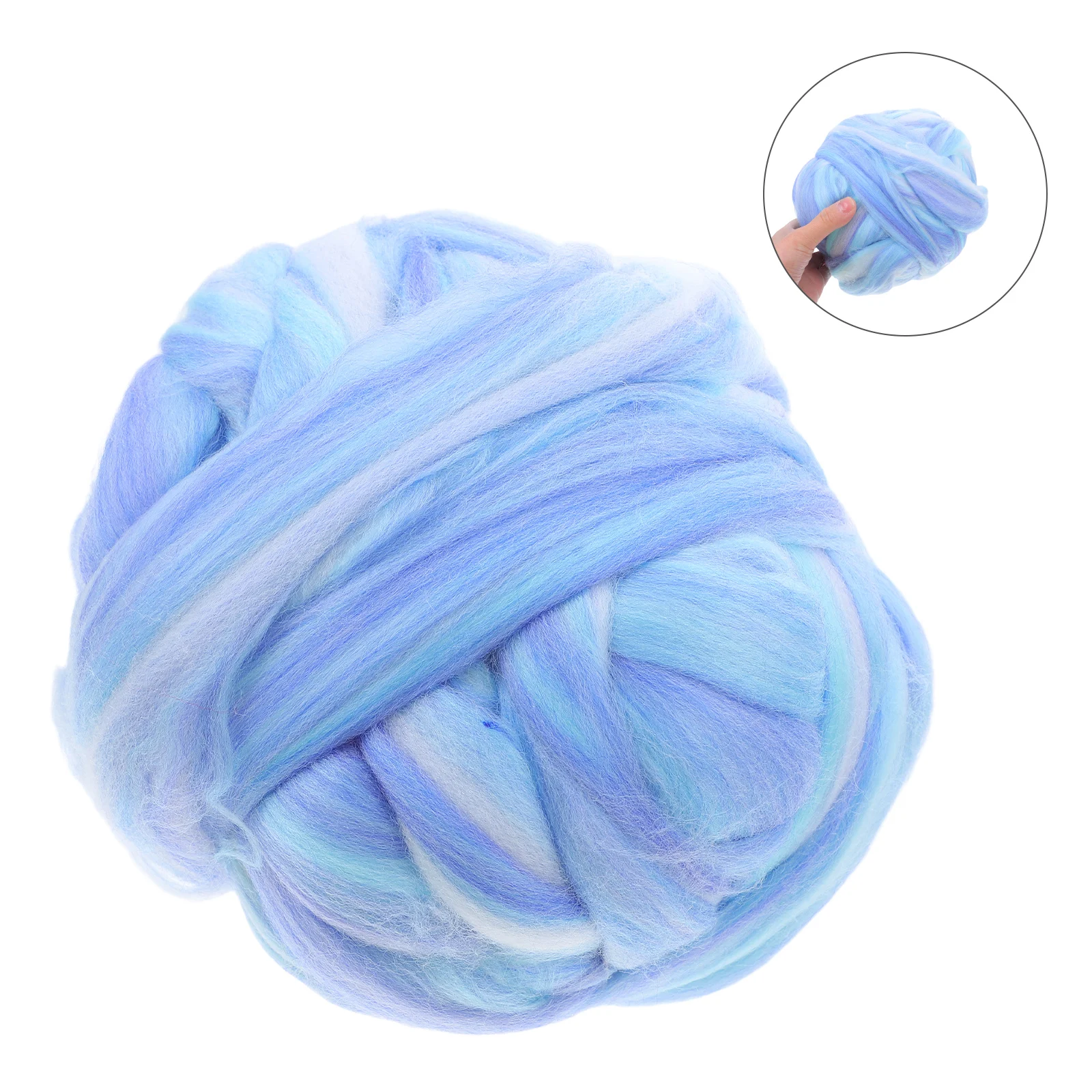 

1 Pack 250G Colored Diy Faux Yarn Soft Cotton Material Needle Blanket Decor Roving Yarn Crafting Supplies Fake Wool