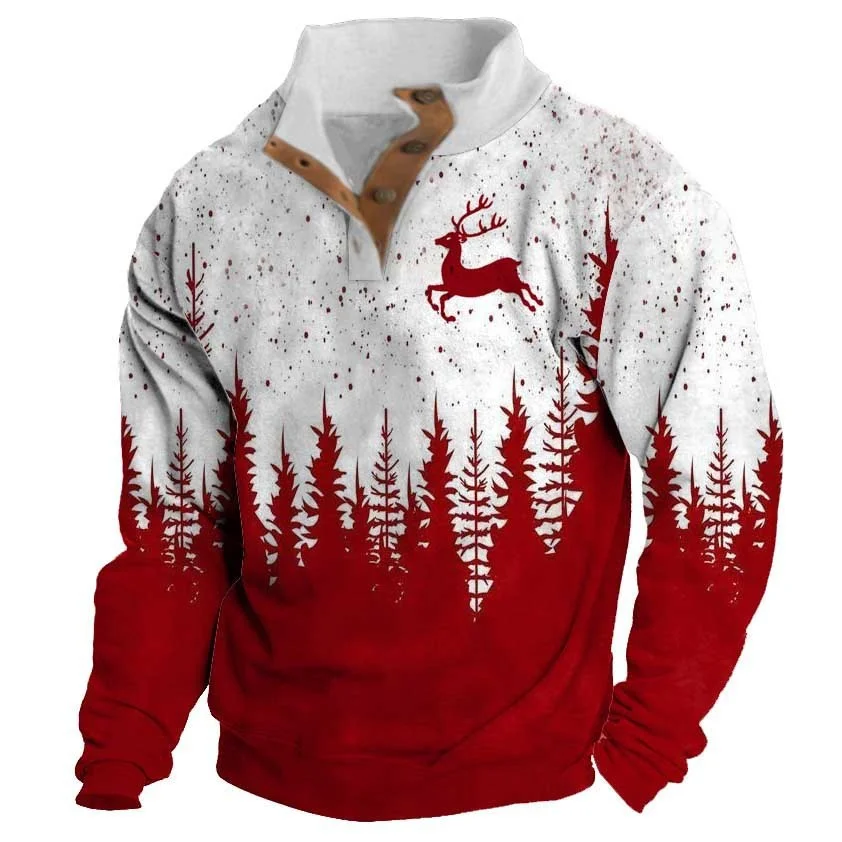 Christmas Sweatshirts 3D Men Elk Print Hoodie Autumn Fashion Streetwear Festival Casual Oversized Hoodies Men Clothing  Unisex