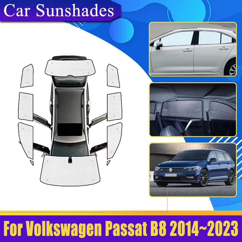 Sun Shade For Volkswagen Passat B8 2014 2015 2016~2023 Car Surround Visor Privacy Blocks Heat insulation Anti-UV Accessories