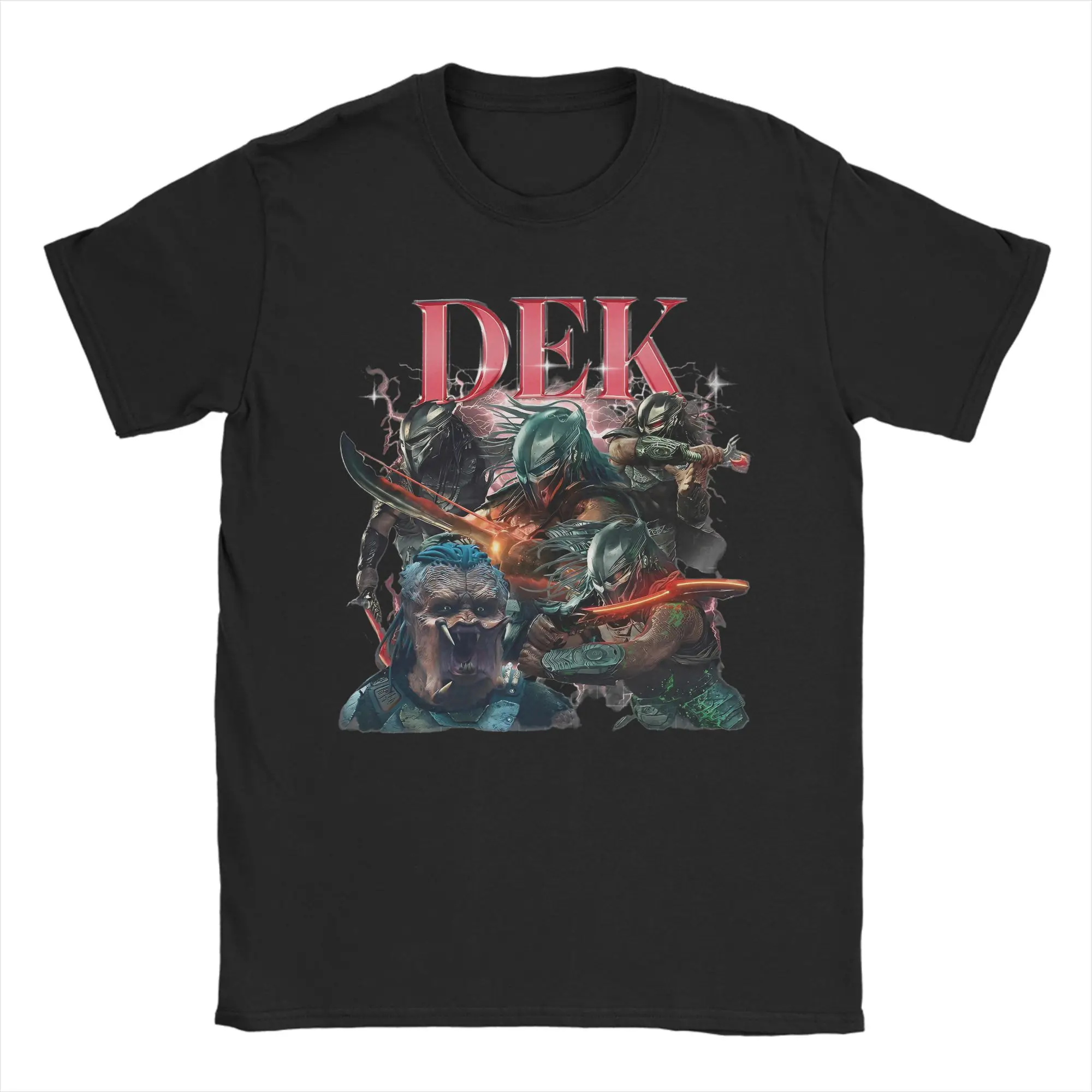 P-Predators Dek Yautja Badlands T Shirt Men's Cotton Vintage T-Shirt Crew Neck Warrior Movie Tees Short Sleeve Clothes Printed