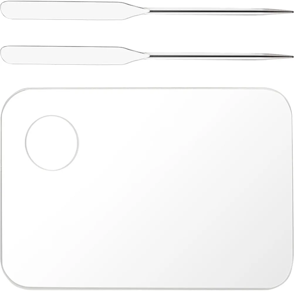 1 Juego de paleta para mezclar bases de maquillaje, placa de pigmentos acrílicos, bandeja ligera, herramienta de espátula para maquillaje DIY, perfecta para profesionales