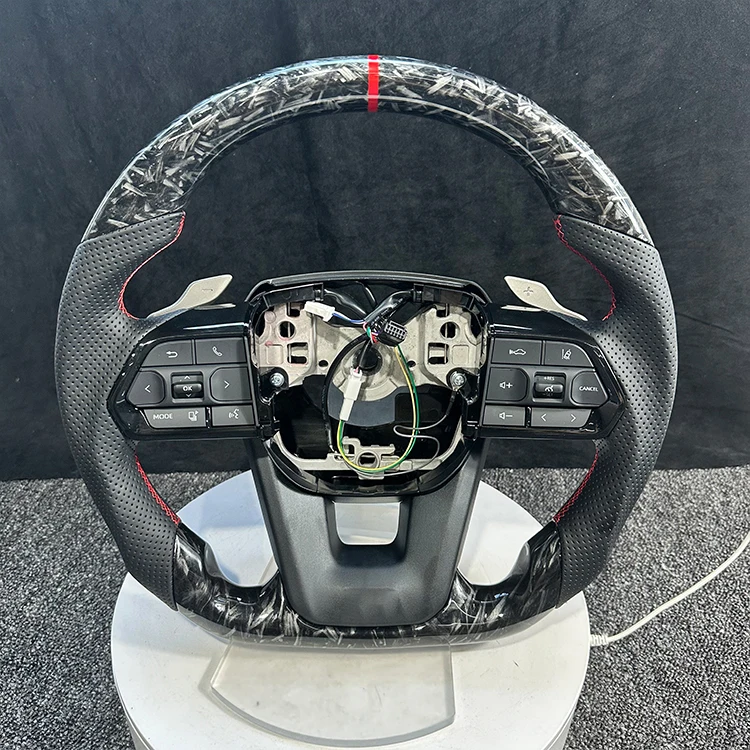 

Custom Carbon Fiber Leather Sports Design Steering Wheel For Toyota LC300 Car Model