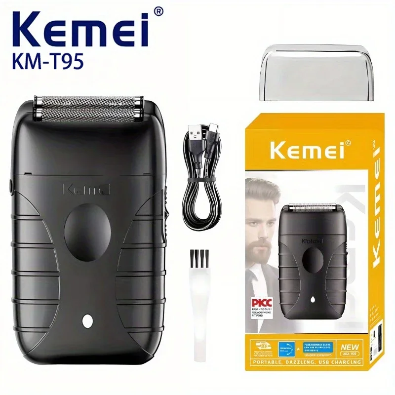 

Kemei KM-T95 Electric Shaver for Men, USB Rechargeable Portable Razor with 1200mAh Lithium Battery