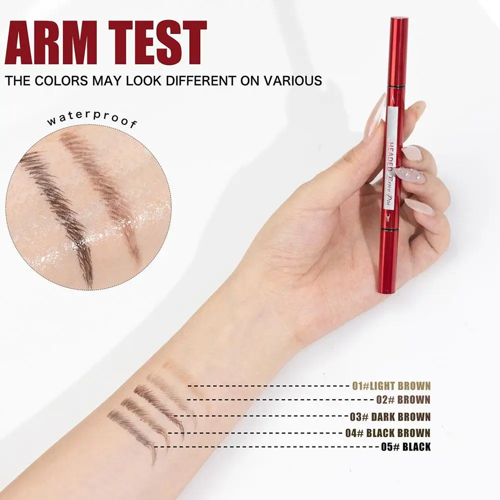 Lápiz de cejas de dos puntas de doble punta delineador de ojos de larga duración impermeable a prueba de manchas cejas transparentes naturales lápiz de cejas