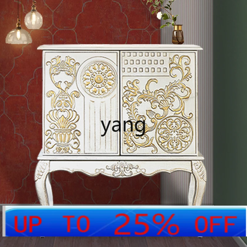 

LMM American retro door light luxury solid wood home old partition foyer cabinet