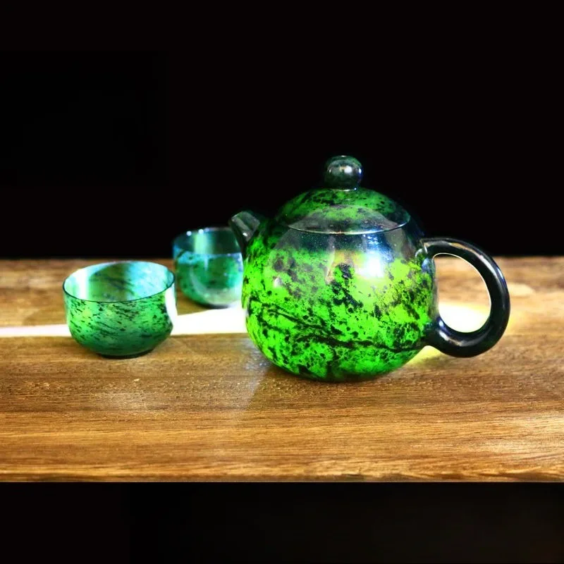 

Moyu thin tire dragon egg jade pot, honeycomb kettle, herb king stone Jiuquan luminous cup