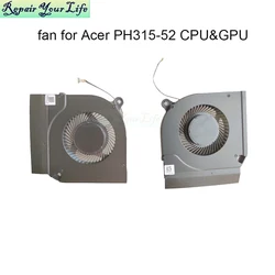 Laptop CPU GPU Cooling Fans for Acer Predator Helios 300 PH315-52 PH317-53 N20C1 AN515 AN715 DC28000QEF0 NS85C28-19G06 New