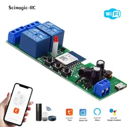 Tuya Smart Switch 2 Channel WIFI Relay Module RF433 Wireless Control 12V 24V 220V Work With Smart Life Alexa Google Assistant